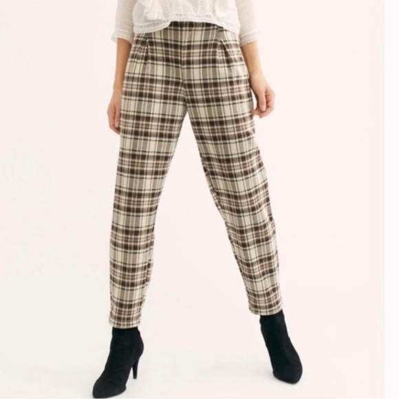 Free People • Brecan plaid high waisted trouser pant size XS - Picture 4 of 5